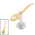 Titanium Internally Threaded Labrets 1.2mm - Titanium Witches Broomstick