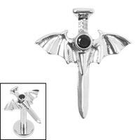 Titanium Internal Jewelled Bat Wing Dagger