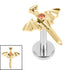 Titanium Internally Threaded Labrets 1.2mm - Titanium Jewelled Bat Wing Dagger