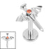 Titanium Internally Threaded Labrets 1.2mm - Titanium Jewelled Bat Wing Dagger