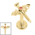 Titanium Internally Threaded Labrets 1.2mm - Titanium Jewelled Bat Wing Dagger