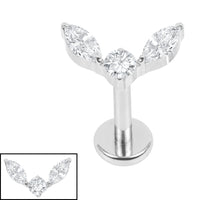 Titanium Internally Threaded Labrets 1.2mm - Titanium Winged Orb