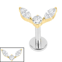 Titanium Internally Threaded Labrets 1.2mm - Titanium Winged Orb