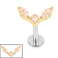Titanium Internally Threaded Labrets 1.2mm - Titanium Winged Orb