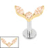 Titanium Internally Threaded Labrets 1.2mm - Titanium Winged Orb
