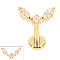 Titanium Internally Threaded Labrets 1.2mm - Titanium Winged Orb