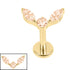 Titanium Internally Threaded Labrets 1.2mm - Titanium Winged Orb