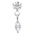 Titanium Internal Jewelled Solitaire with Marquise Drop