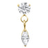 Titanium Internal Jewelled Solitaire with Marquise Drop