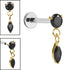 Titanium Internally Threaded Labrets 1.2mm - Titanium Jewelled Solitaire with Marquise Drop