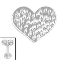 Titanium Internal Hammered Heart
