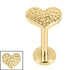 Titanium 1.2mm Internally Threaded Labrets - Hammered Heart