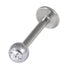 Titanium Jewelled Labrets 1.2mm 3mm Ball (Mirror Polish)