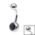 Titanium Internal Thread Jewelled Belly Bar - 12mm