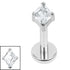 Titanium Internally Threaded Labrets 1.2mm - Titanium French Cut Diamond