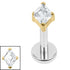 Titanium Internally Threaded Labrets 1.2mm - Titanium French Cut Diamond