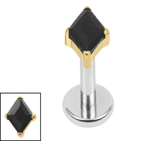 Titanium Internally Threaded Labrets 1.2mm - Titanium French Cut Diamond