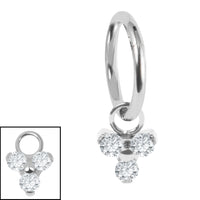 Titanium Hinged Clicker Ring with Titanium Jewelled Trinity