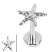 Titanium Internally Threaded Labrets 1.2mm - Titanium Starfish