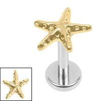 Titanium Internally Threaded Labrets 1.2mm - Titanium Starfish
