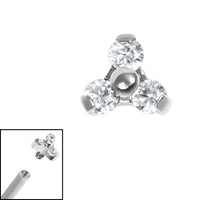 Titanium Internal Dainty Jewelled Trinity Top