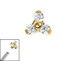 Titanium Internal Dainty Jewelled Trinity Top
