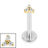 Titanium Internally Threaded Labrets 1.2mm - Titanium Dainty Jewelled Trinity