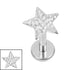 Titanium 1.2mm Internally Threaded Labrets - Hammered Star