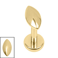 Titanium 1.2mm Internally threaded Labret - Marquise Pebble