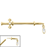 Titanium Threadless Jewelled Excelsior Nipple Bar