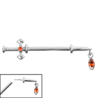 Titanium Threadless Jewelled Excelsior Nipple Bar