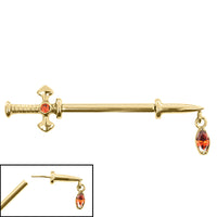 Titanium Threadless Jewelled Excelsior Nipple Bar