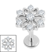 Titanium Internally Threaded Labrets 1.2mm - Jewelled Kaleidoscope