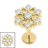 Titanium Internally Threaded Labrets 1.2mm - Jewelled Kaleidoscope
