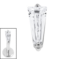 Titanium Internal Jewelled Tapered Baguette Top