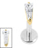 Titanium Internally Threaded Labrets 1.2mm - Titanium Jewelled Tapered Baguette