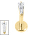 Titanium Internally Threaded Labrets 1.2mm - Titanium Jewelled Tapered Baguette