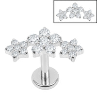 Titanium Internally Threaded Labrets 1.2mm - Alice Flower Trio