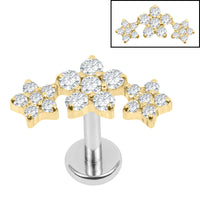 Titanium Internally Threaded Labrets 1.2mm - Alice Flower Trio