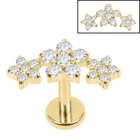 Titanium Internally Threaded Labrets 1.2mm - Alice Flower Trio