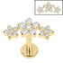 Titanium Internally Threaded Labrets 1.2mm - Alice Flower Trio