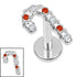 Titanium Internally Threaded Labrets 1.2mm - Titanium Candy Cane