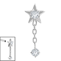 Titanium Internal Jewelled Reul Chain Drop