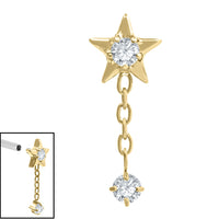 Titanium Internal Jewelled Reul Chain Drop