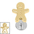 Titanium Internally Threaded Labrets 1.2mm - Titanium Gingerbread Man