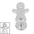 Titanium Internally Threaded Labrets 1.2mm - Titanium Gingerbread Man