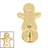Titanium Internally Threaded Labrets 1.2mm - Titanium Gingerbread Man