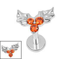 Titanium Internally Threaded Labrets 1.2mm - Titanium Winterberry
