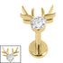 Titanium Internally Threaded Labrets 1.2mm - Jewelled Stag