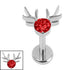 Titanium Internally Threaded Labrets 1.2mm - Jewelled Stag